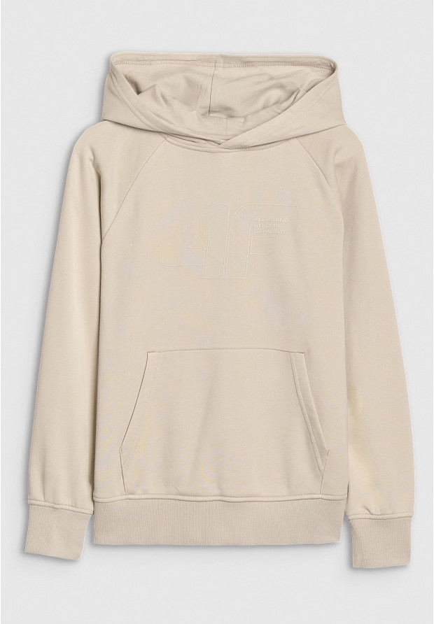 Bluza Chłopięca 4F Beżowa z Kapturem Oversize 4FJWSS25TSWSM1712