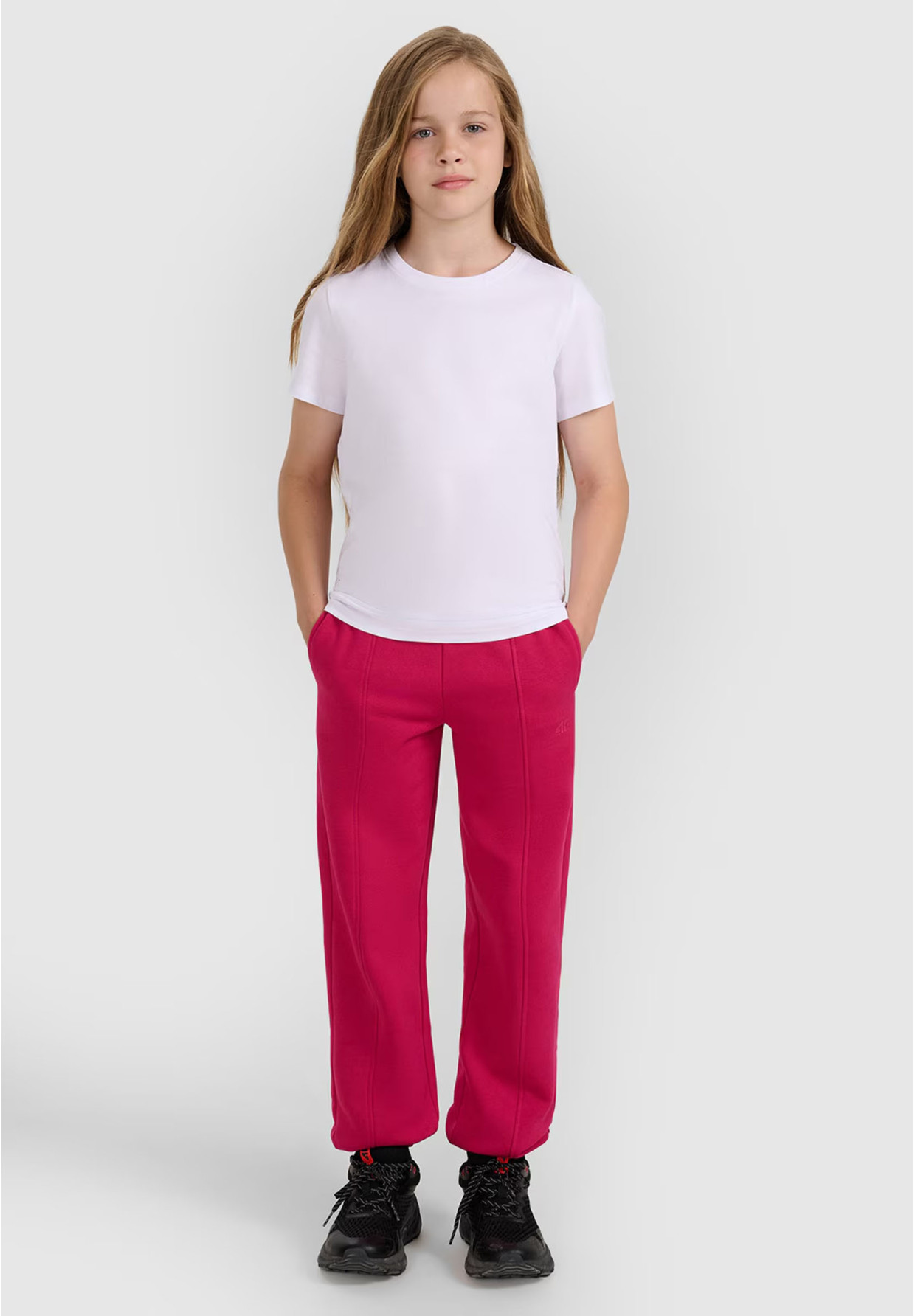 Koszulka Dziewczęca 4F T-shirt Biały Basic Podkoszulek 4FJWMM00TTSHF2332