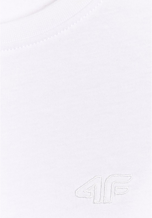 Koszulka Dziewczęca 4F T-shirt Biały Basic Podkoszulek 4FJWMM00TTSHF2332