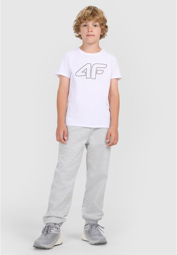 Koszulka Chłopięca 4F T-shirt Z Nadrukiem Biała 4FJWMM00TTSHM2331