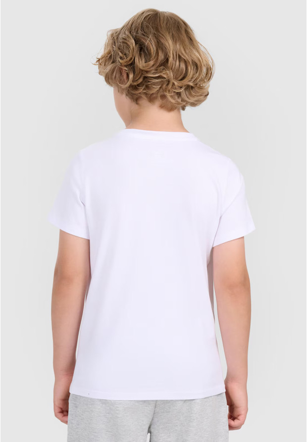 Koszulka Chłopięca 4F T-shirt Z Nadrukiem Biała 4FJWMM00TTSHM2331