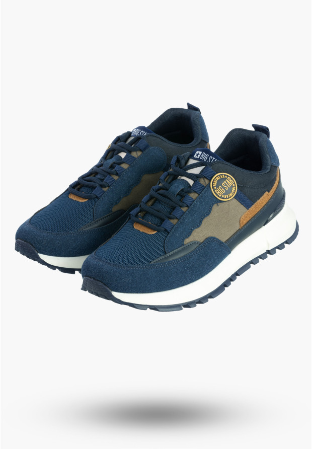 Buty Męskie BIG STAR Sneakersy Sportowe Granatowe RR174279