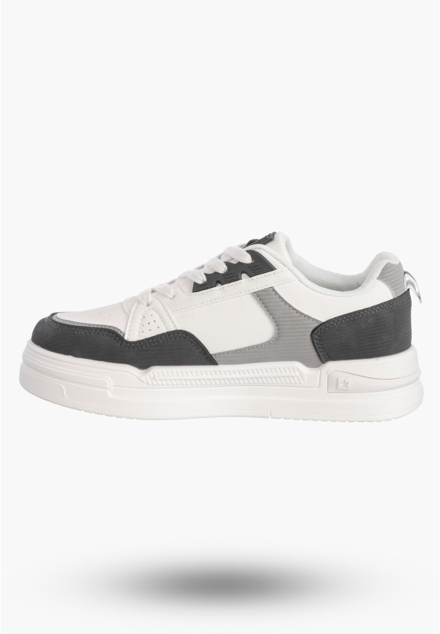 Sneakersy Damskie BIG STAR Buty Sportowe Białe Szare OO274A152