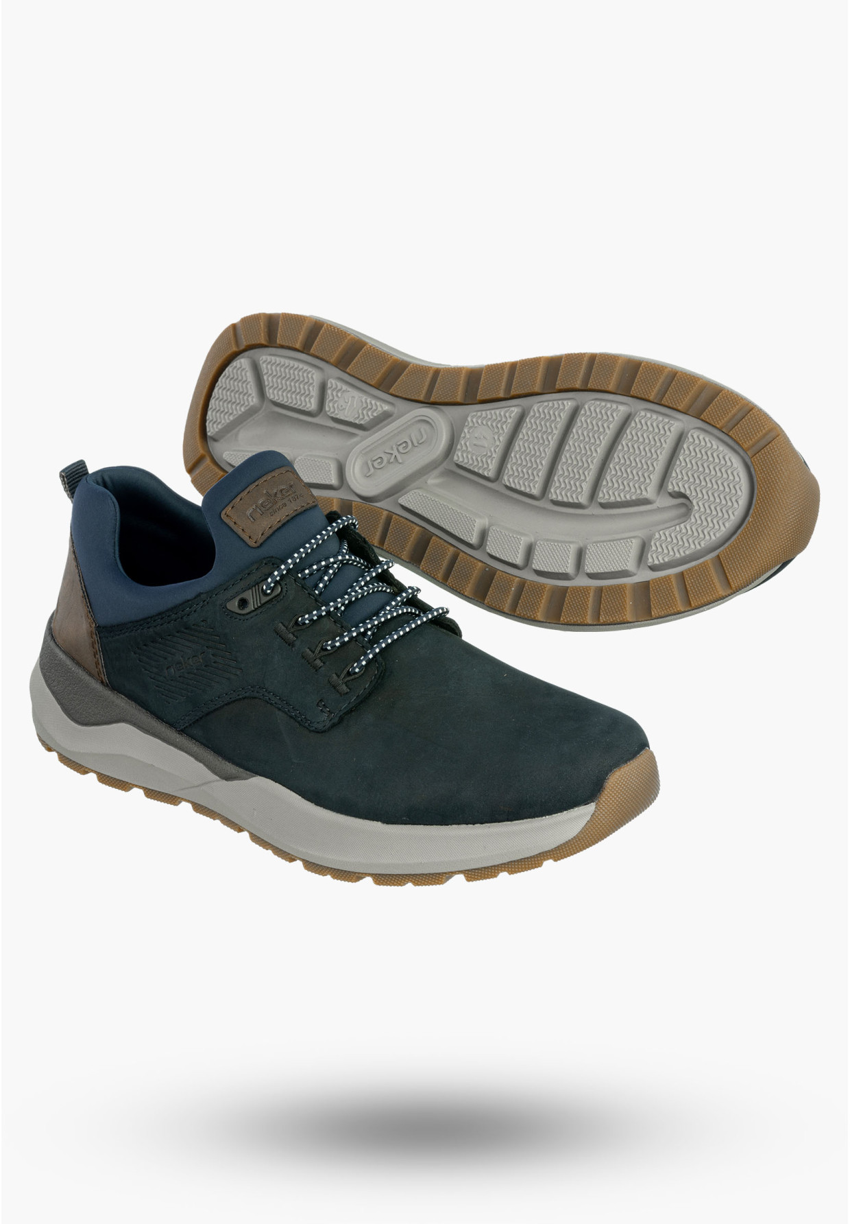Buty Męskie RIEKER Półbuty Skórzane Sportowe Czarne 06050-14