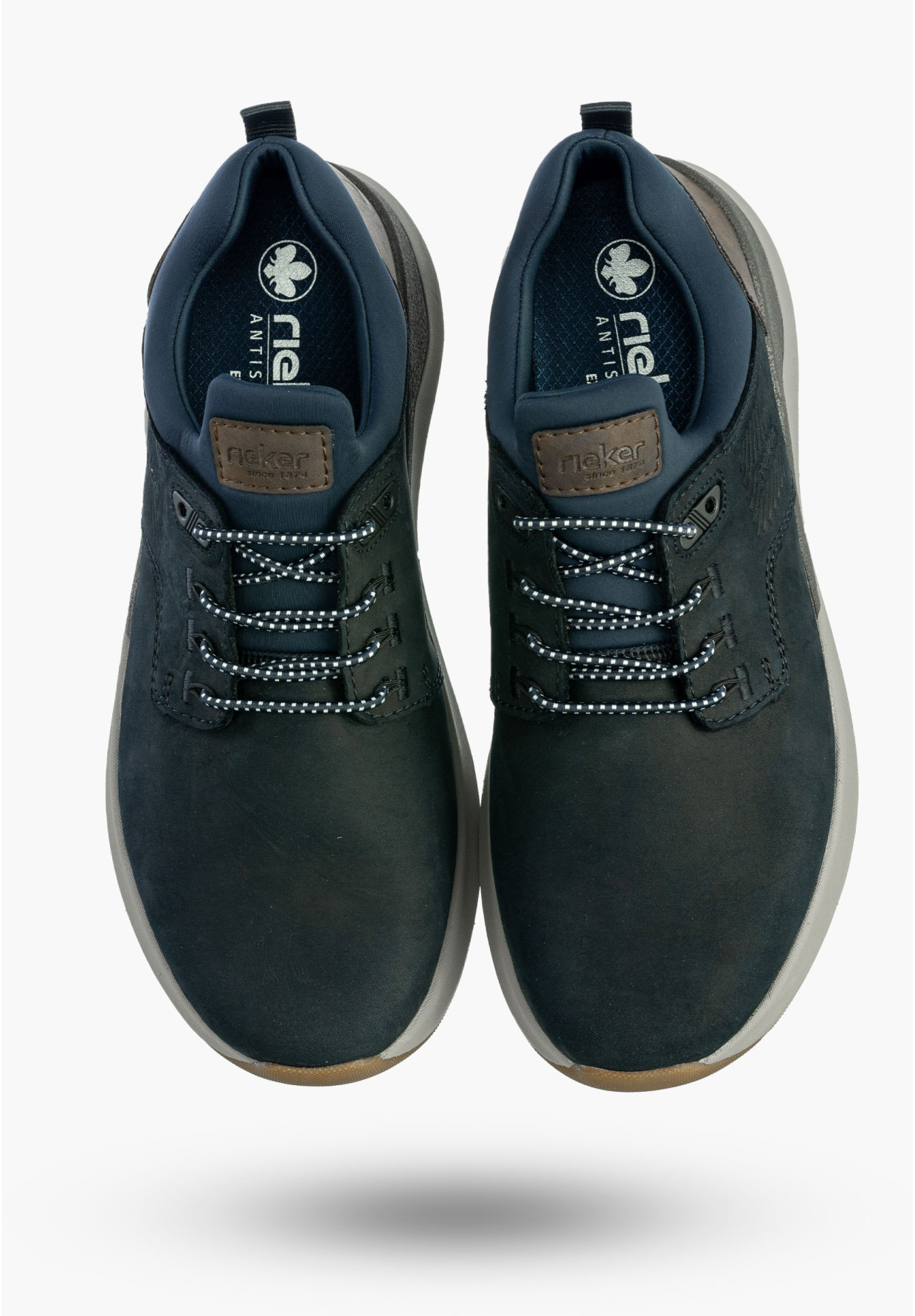 Buty Męskie RIEKER Półbuty Skórzane Sportowe Czarne 06050-14
