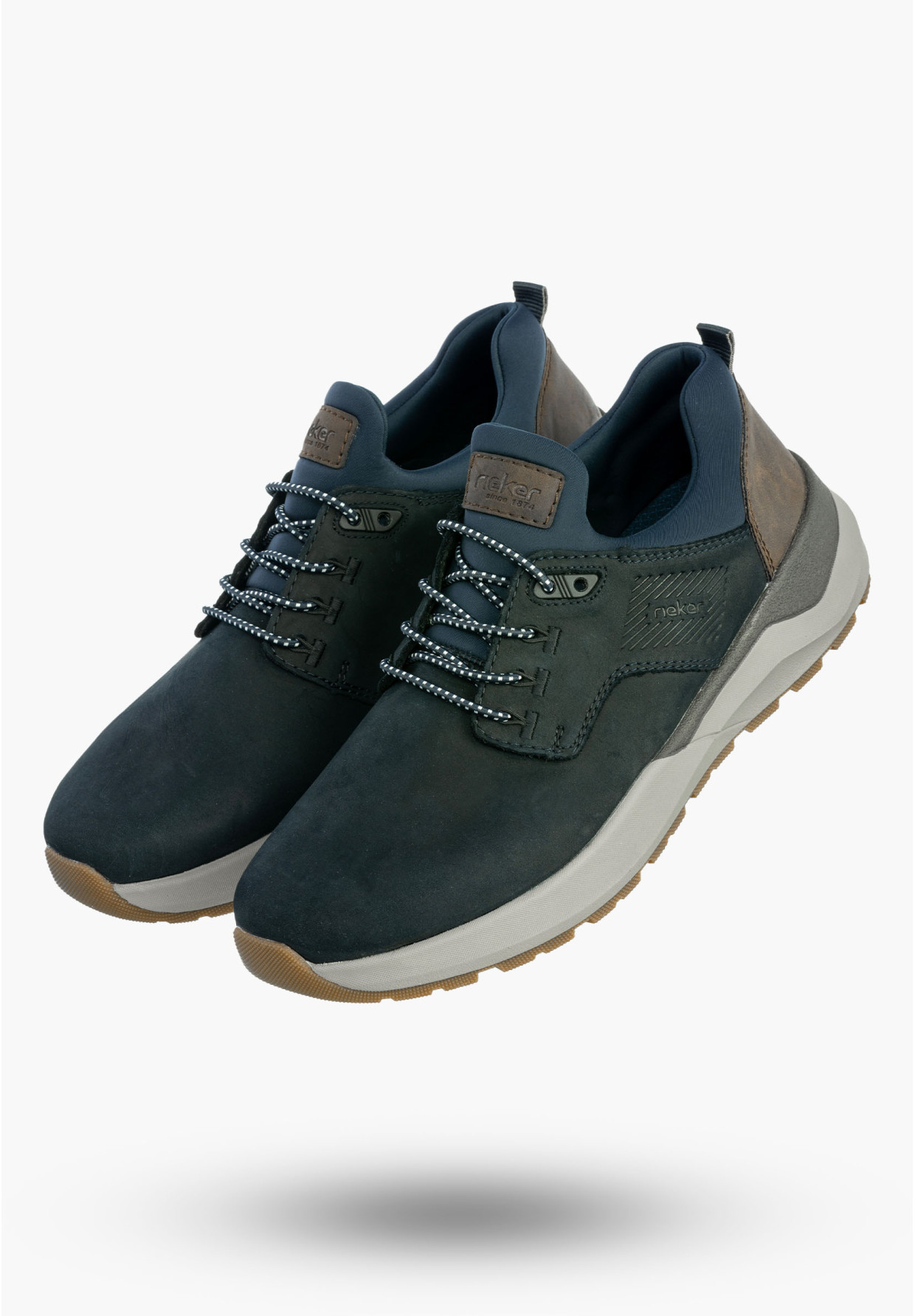Buty Męskie RIEKER Półbuty Skórzane Sportowe Czarne 06050-14