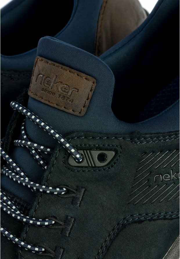 Buty Męskie RIEKER Półbuty Skórzane Sportowe Czarne 06050-14