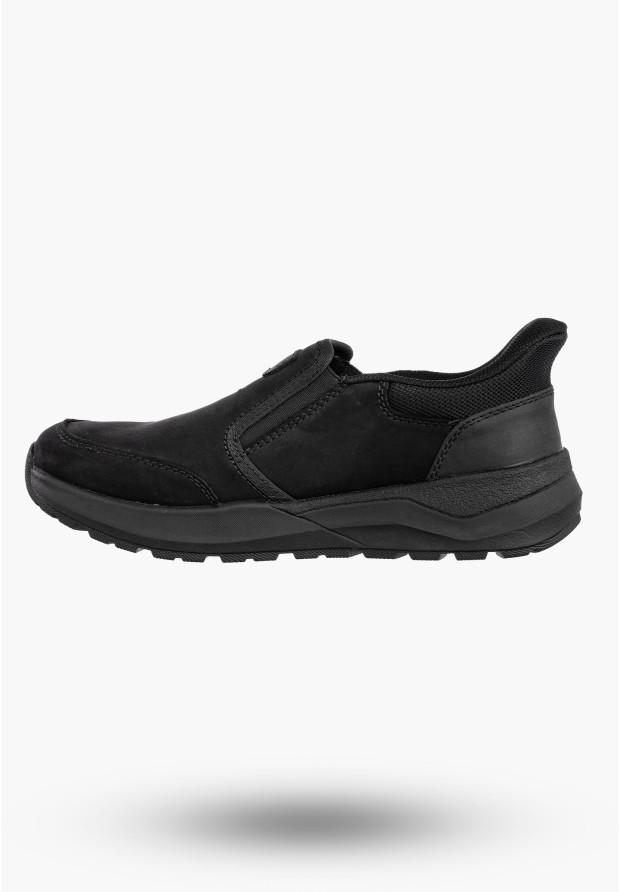 Buty Męskie RIEKER Półbuty Skórzane Sportowe Czarne 06052-00