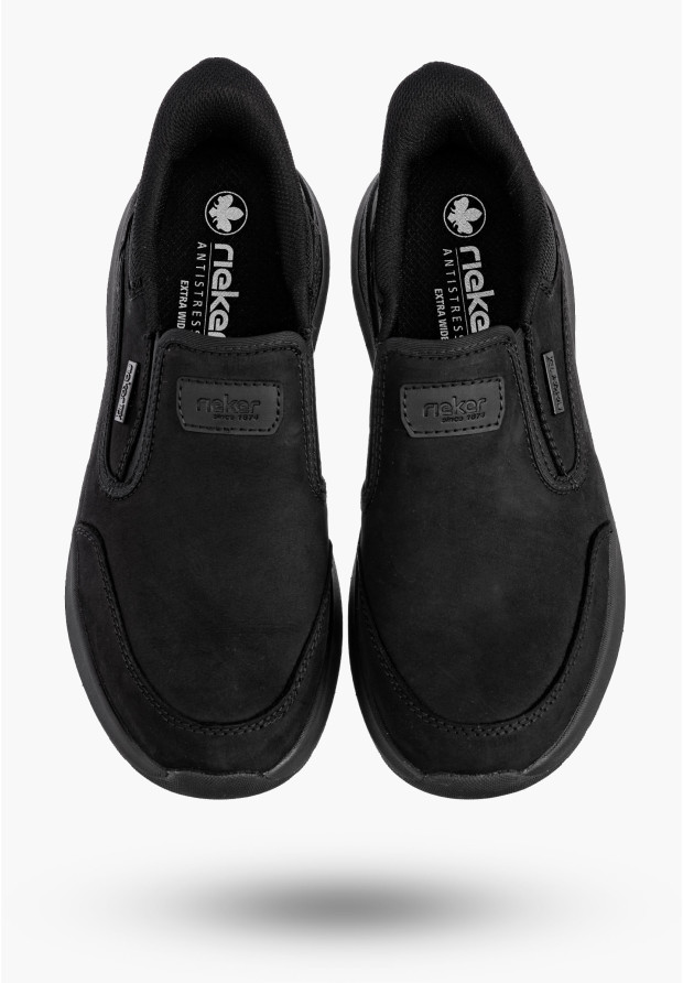 Buty Męskie RIEKER Półbuty Skórzane Sportowe Czarne 06052-00