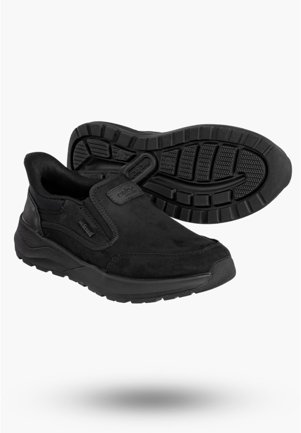 Buty Męskie RIEKER Półbuty Skórzane Sportowe Czarne 06052-00