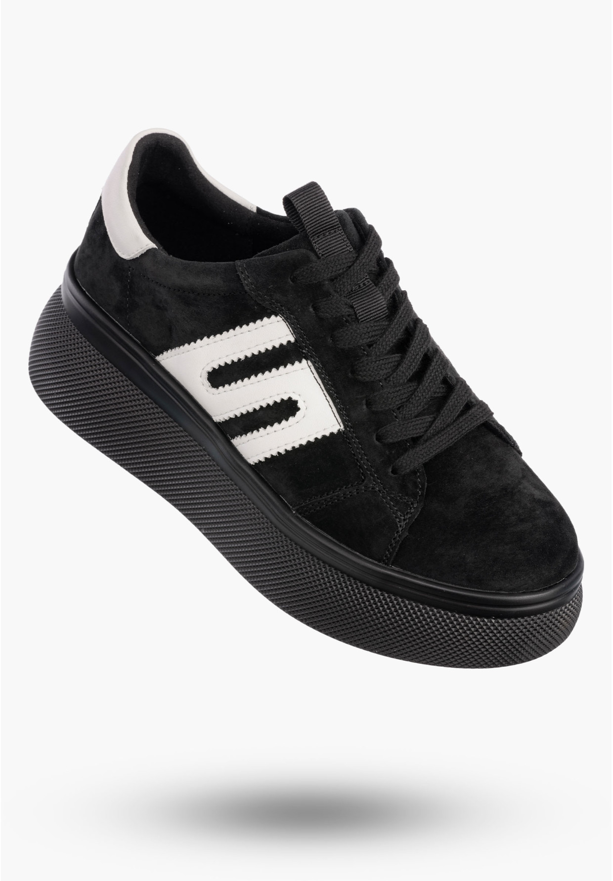 Sneakersy Damskie FILIPPO Skórzane Buty Sportowe Półbuty Czarne DP7175