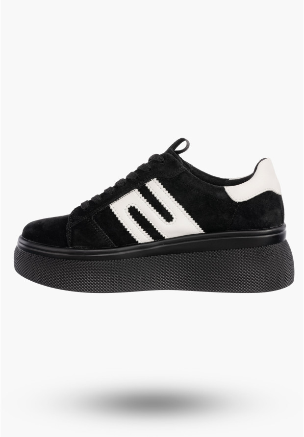 Sneakersy Damskie FILIPPO Skórzane Buty Sportowe Półbuty Czarne DP7175