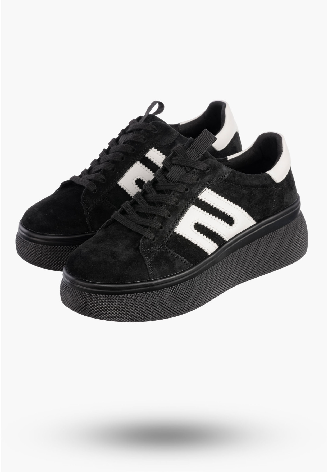 Sneakersy Damskie FILIPPO Skórzane Buty Sportowe Półbuty Czarne DP7175
