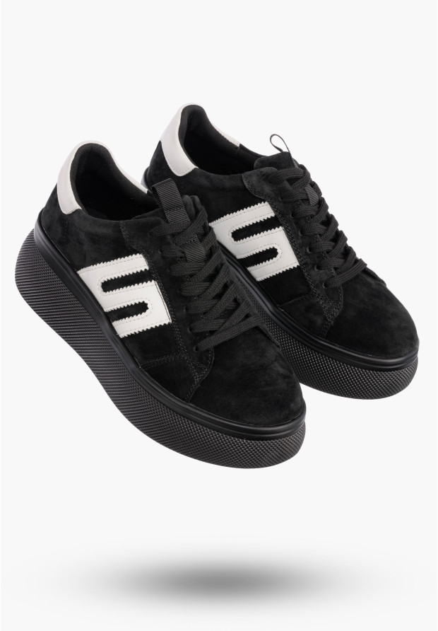 Sneakersy Damskie FILIPPO Skórzane Buty Sportowe Półbuty Czarne DP7175