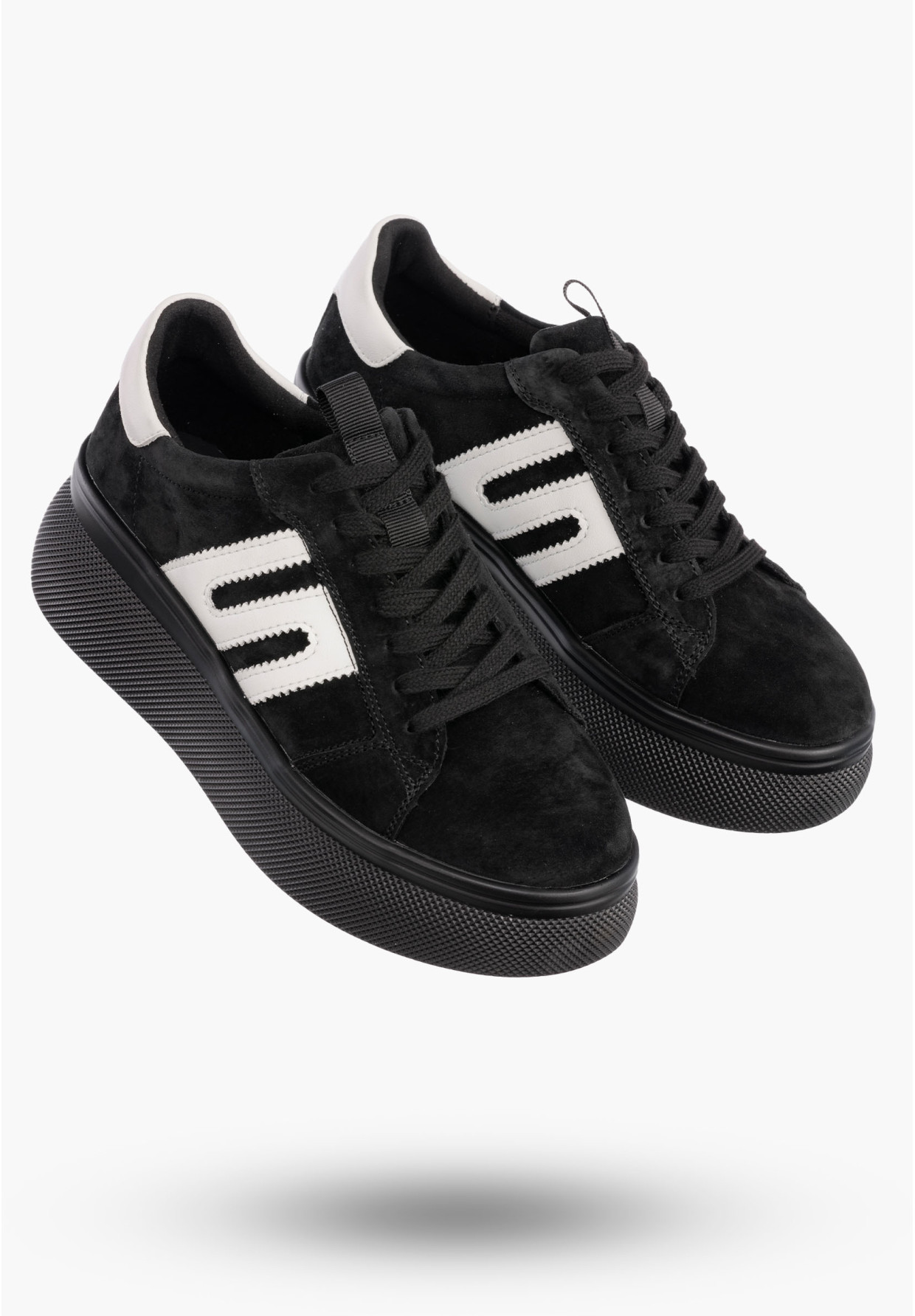 Sneakersy Damskie FILIPPO Skórzane Buty Sportowe Półbuty Czarne DP7175