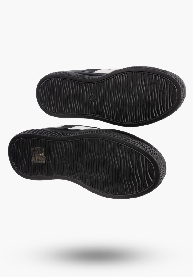 Sneakersy Damskie FILIPPO Skórzane Buty Sportowe Półbuty Czarne DP7175