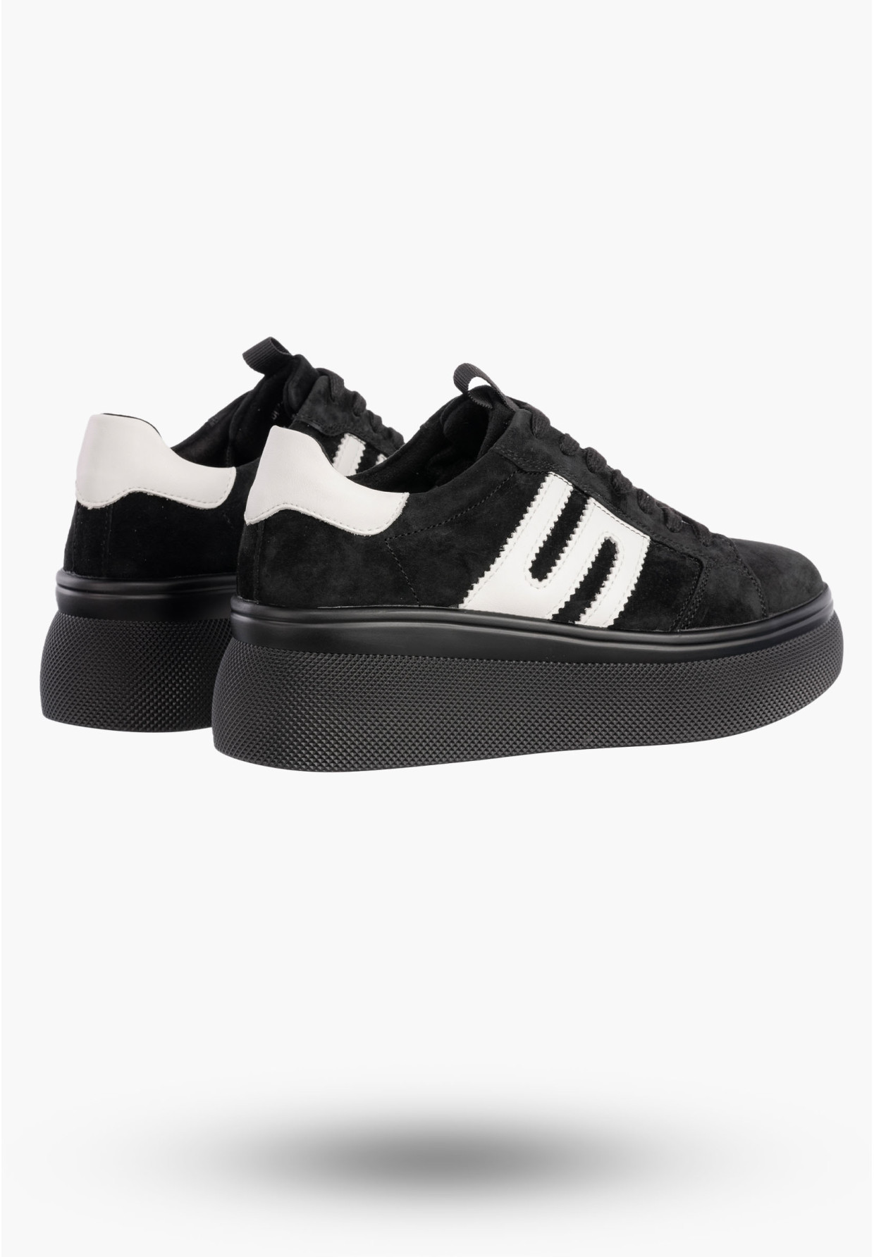Sneakersy Damskie FILIPPO Skórzane Buty Sportowe Półbuty Czarne DP7175