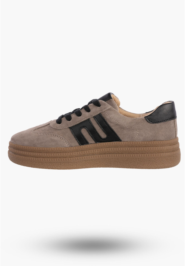 Sneakersy Damskie FILIPPO Skórzane Buty Sportowe Półbuty Beżowe DP7114