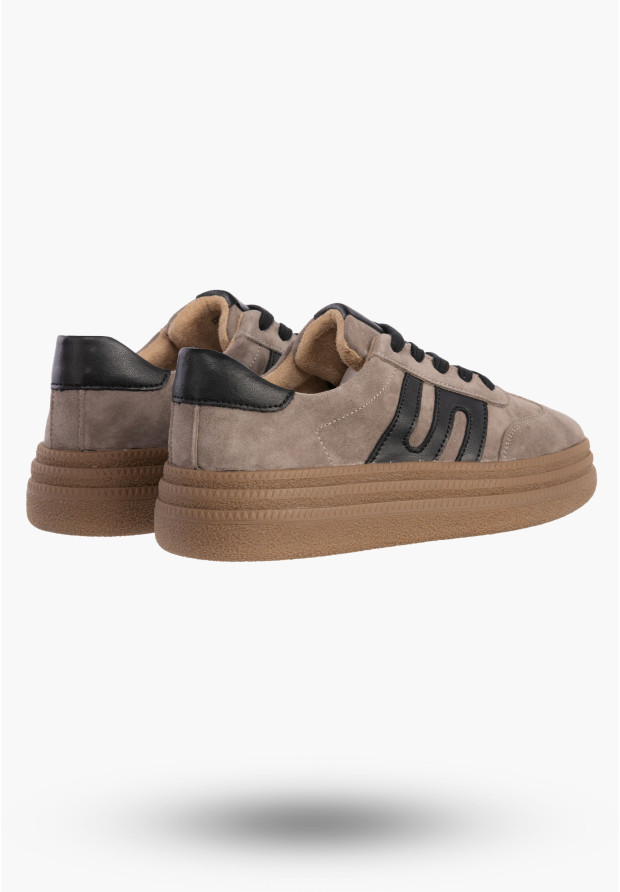 Sneakersy Damskie FILIPPO Skórzane Buty Sportowe Półbuty Beżowe DP7114