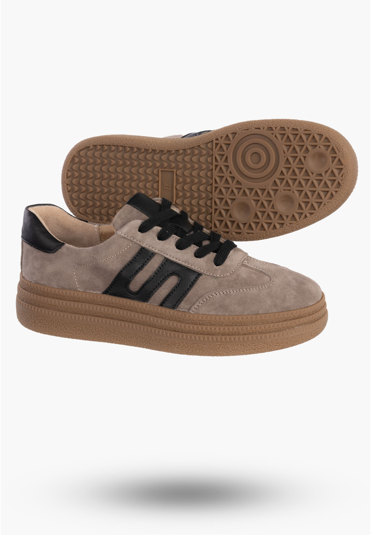 Sneakersy Damskie FILIPPO Skórzane Buty Sportowe Półbuty Beżowe DP7114