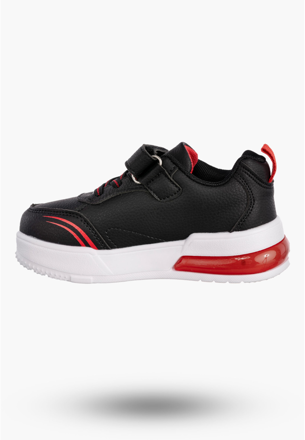 Sneakersy Dziecięce Na Rzepy Czarne Buty Sportowe Świecące T6518P