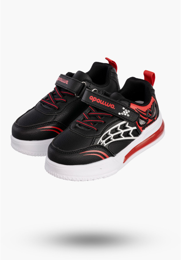 Sneakersy Dziecięce Na Rzepy Czarne Buty Sportowe Świecące T6518P