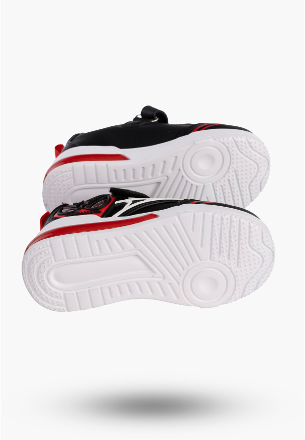 Sneakersy Dziecięce Na Rzepy Czarne Buty Sportowe Świecące T6518P
