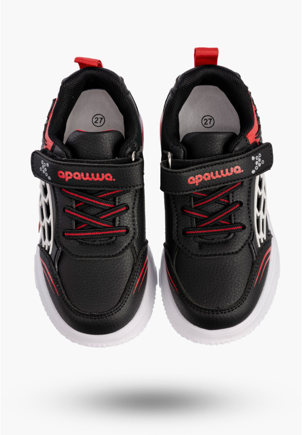 Sneakersy Dziecięce Na Rzepy Czarne Buty Sportowe Świecące T6518P