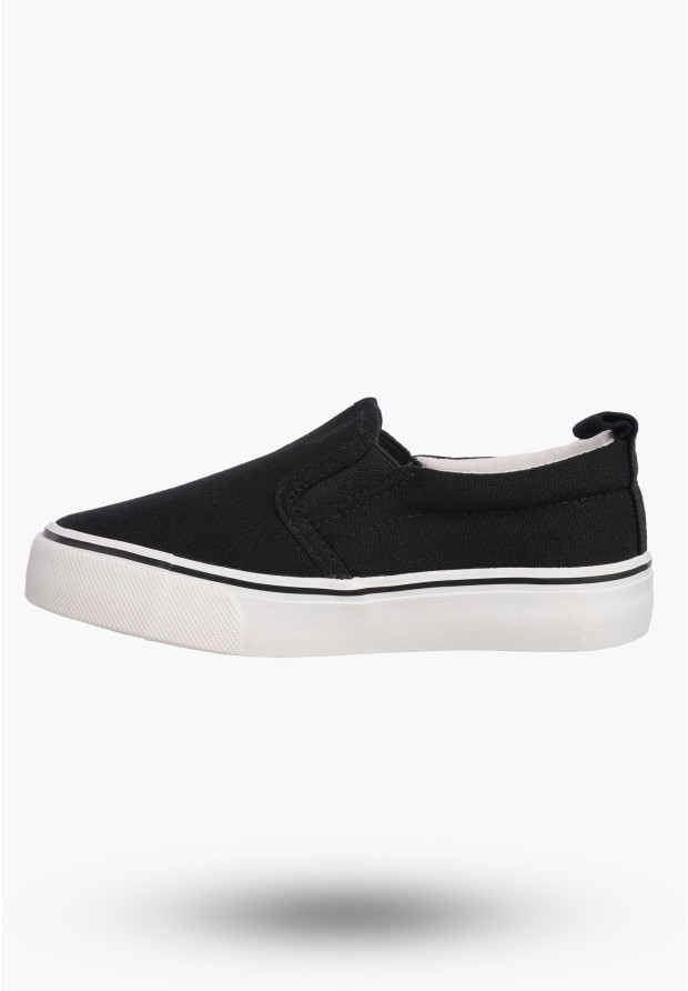 Tenisówki Dziecięce Trampki Czarne Wsuwane Buty Chłopięce R1435P