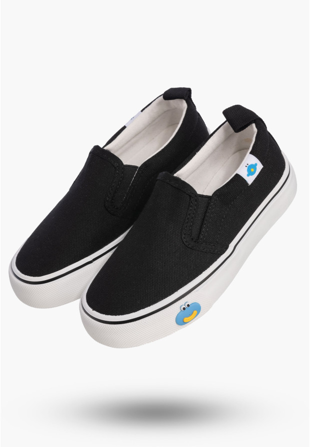 Tenisówki Dziecięce Trampki Czarne Wsuwane Buty Chłopięce R1435P