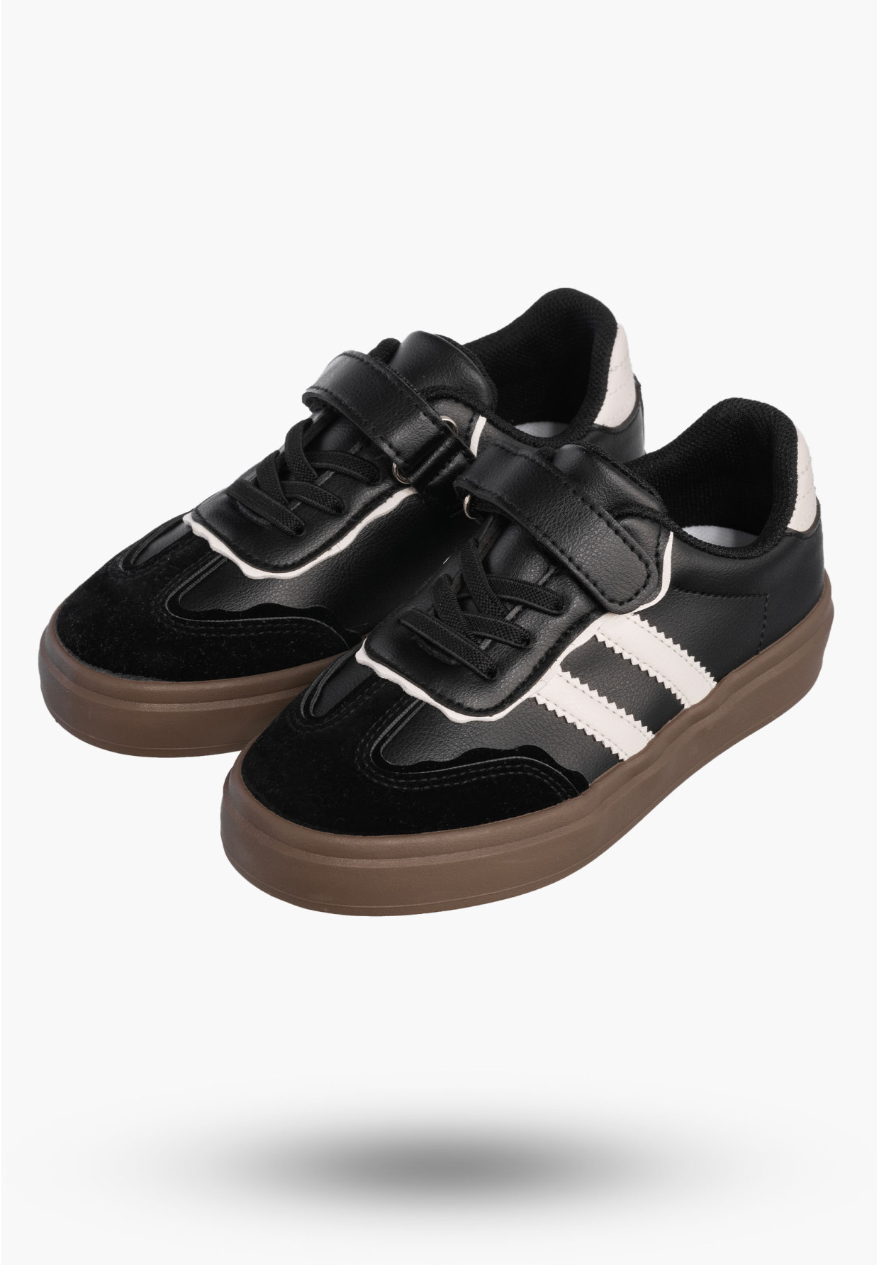 Buty Chłopięce Trampki Czarne Sneakersy na Rzepy Dziecięce R1444P