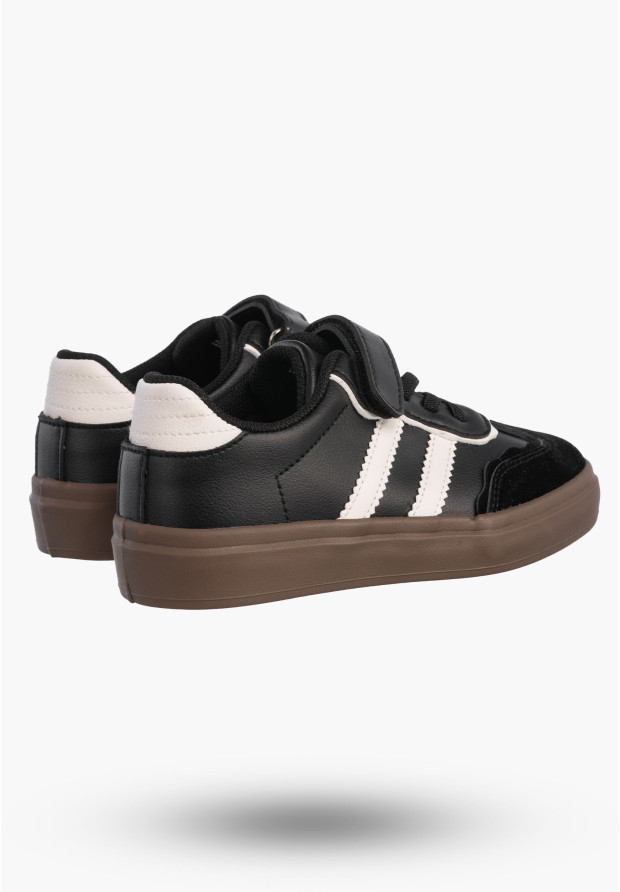 Buty Chłopięce Trampki Czarne Sneakersy na Rzepy Dziecięce R1444P
