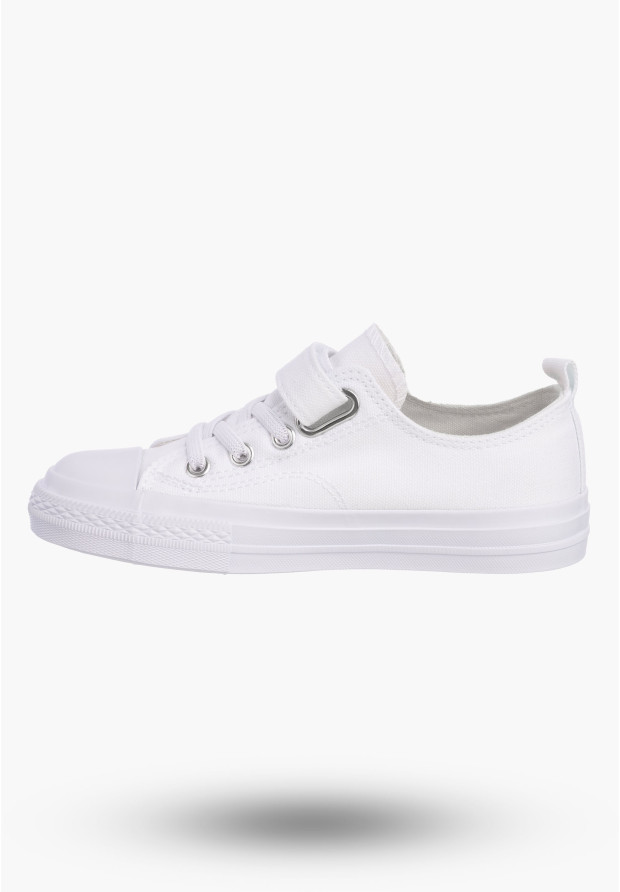 Trampki Dziecięce na Rzepy Buty Białe Materiałowe Sportowe RC05P