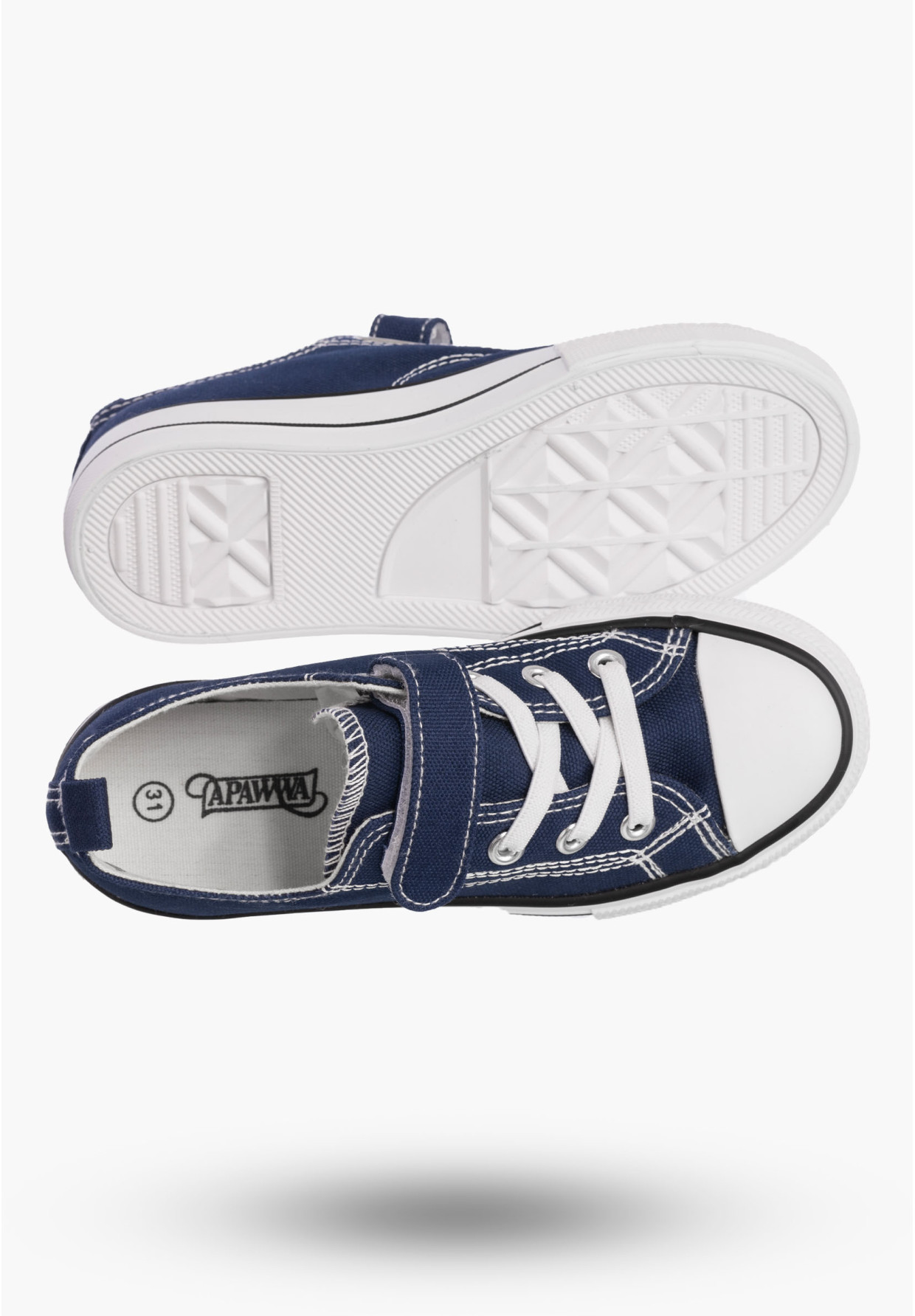 Trampki Dziecięce na Rzepy Buty Granatowe Materiałowe Sportowe RC05P