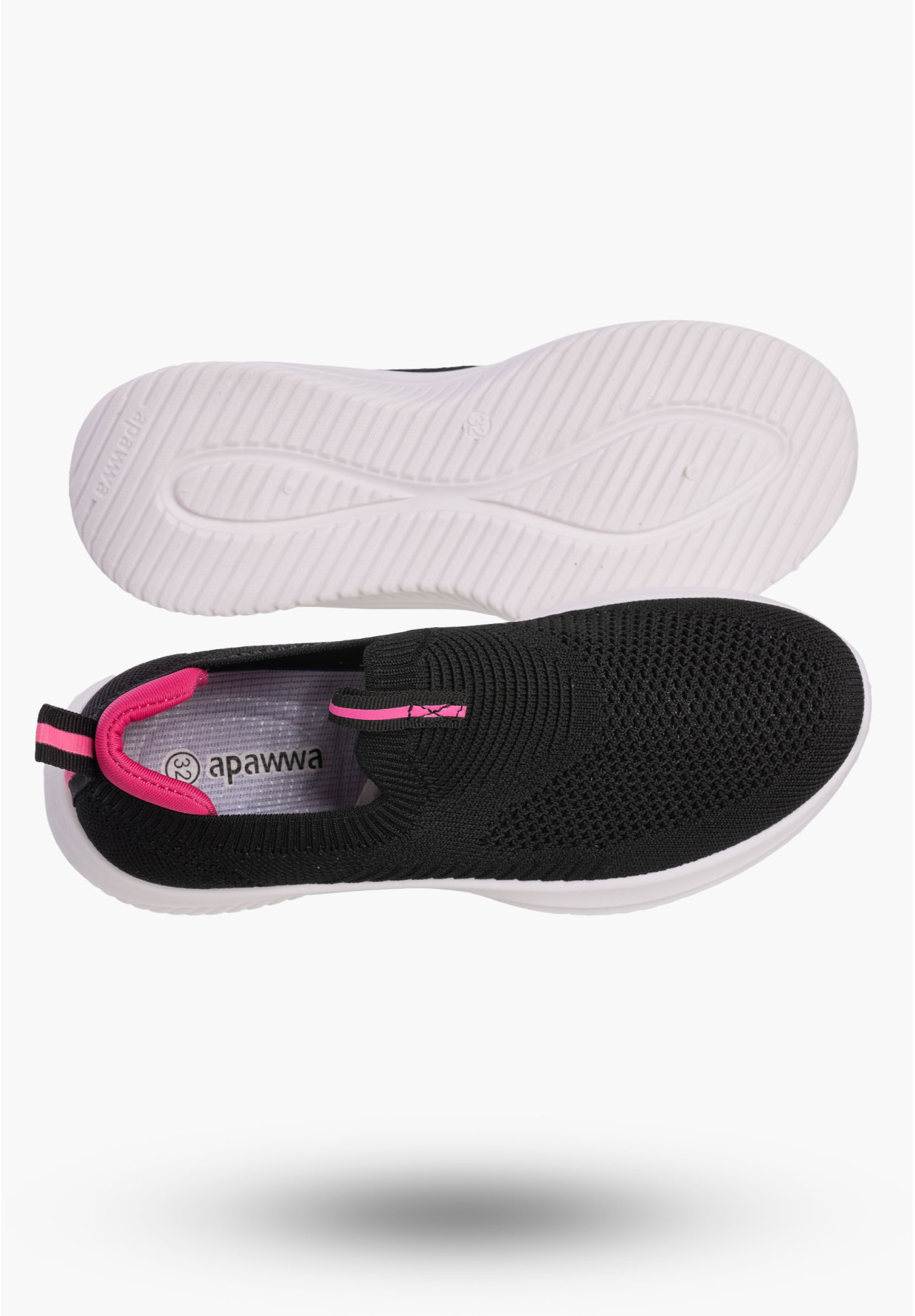 Buty Dziewczęce Sneakersy Czarne Wsuwane Tenisówki Dziecięce Z2401P