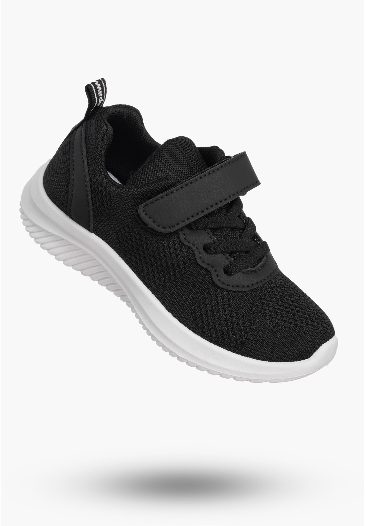 Buty Chłopięce Sneakersy Czarne Na Rzepy Materiałowe Sportowe Z2405P