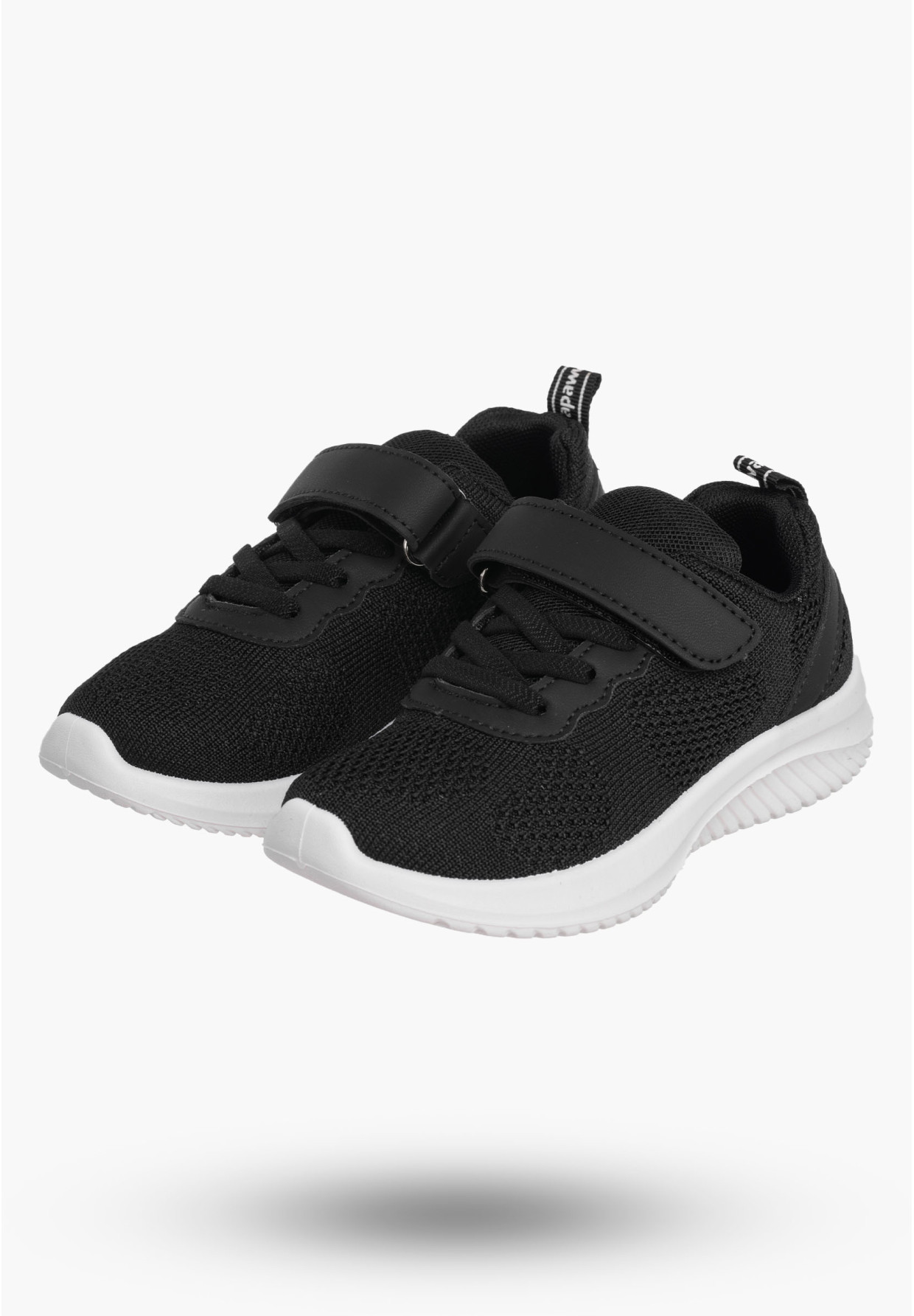 Buty Chłopięce Sneakersy Czarne Na Rzepy Materiałowe Sportowe Z2405P