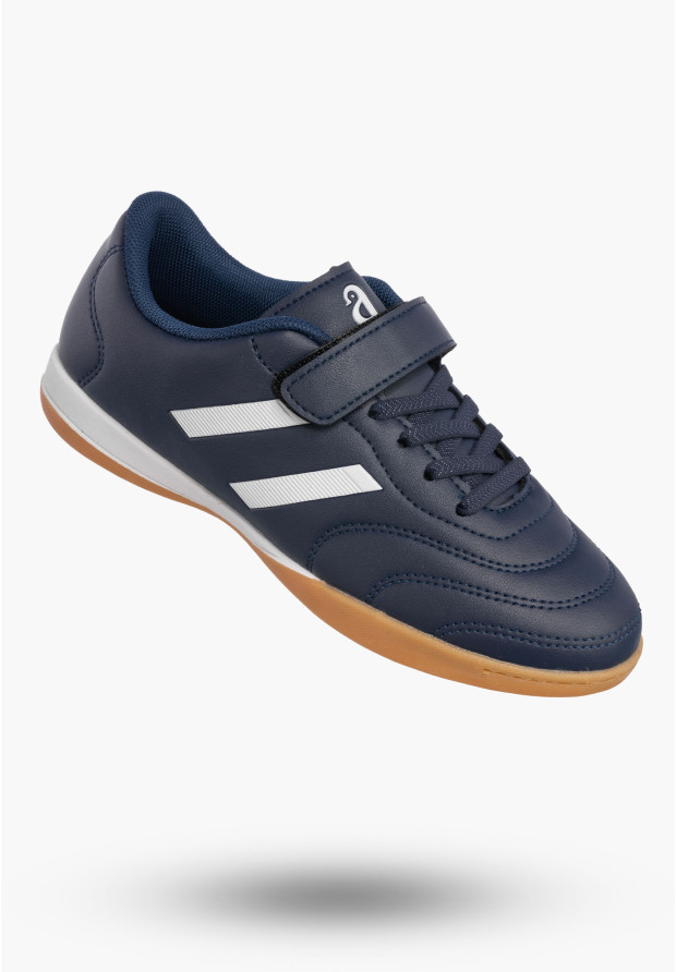 Granatowe buty sportowe dziecięce z rzepem.
