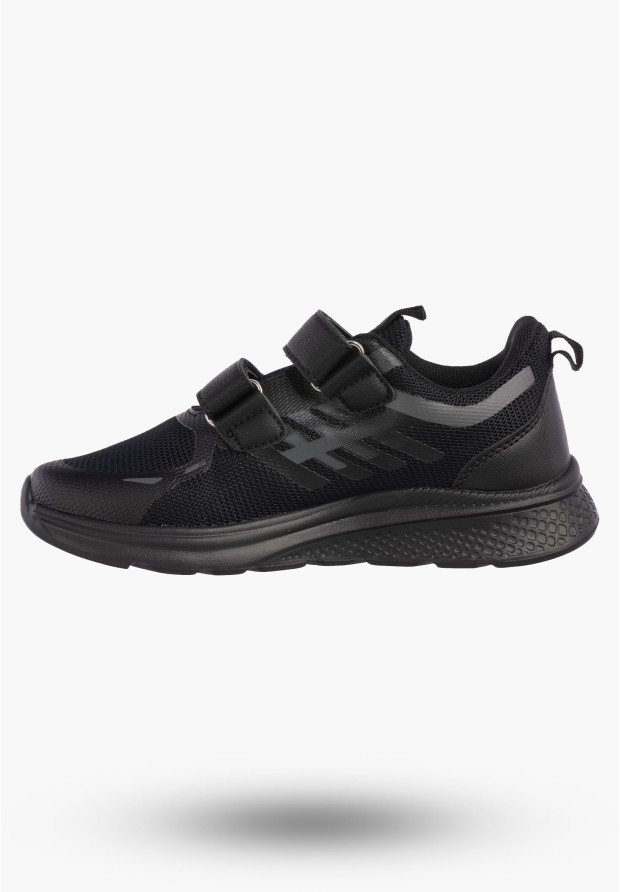 Buty Chłopięce Sneakersy Czarne Na Rzepy Sportowe Materiałowe A-521