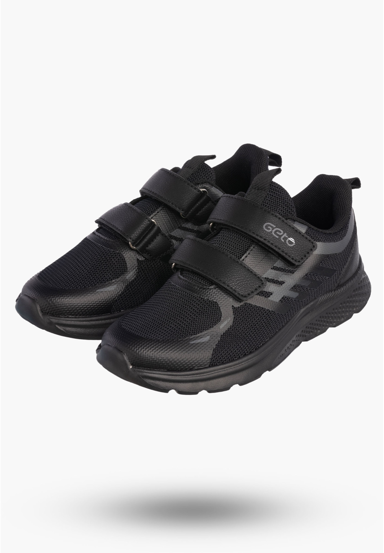 Buty Chłopięce Sneakersy Czarne Na Rzepy Sportowe Materiałowe A-521