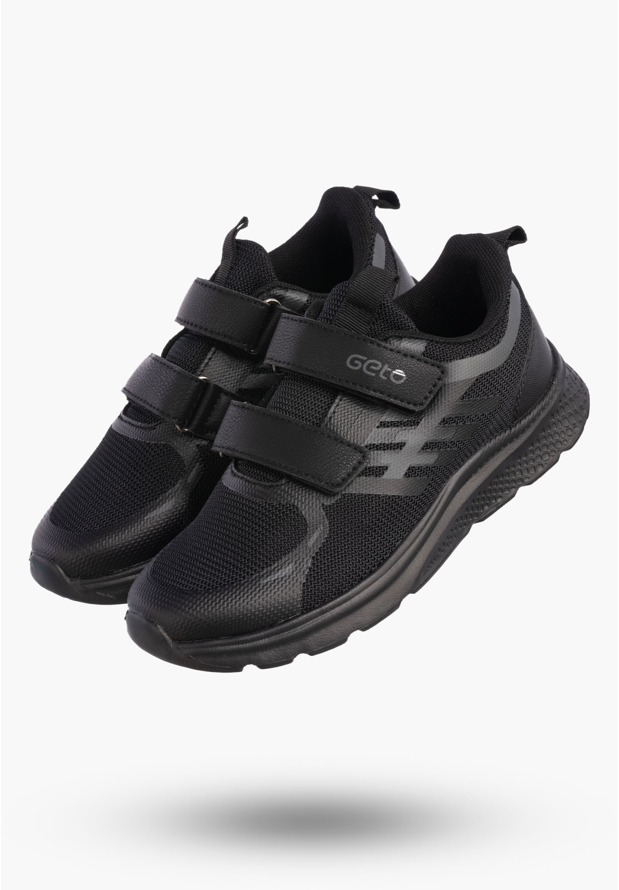 Buty Chłopięce Sneakersy Czarne Na Rzepy Sportowe Materiałowe A-521