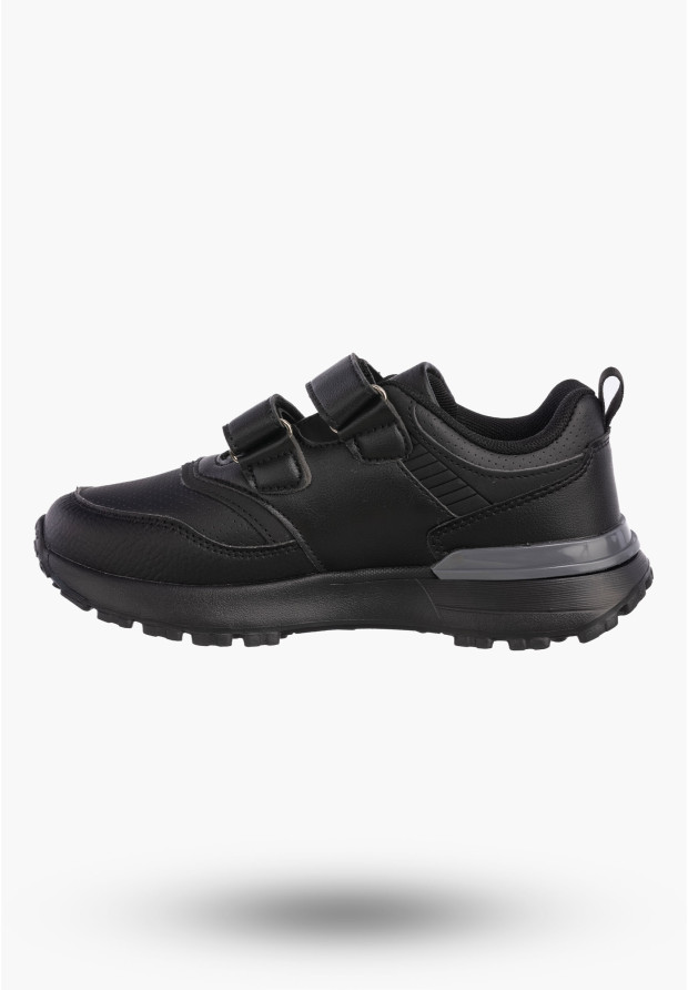 Buty Chłopięce Sneakersy Czarne Na Rzepy Sportowe Eko Skóra A-525