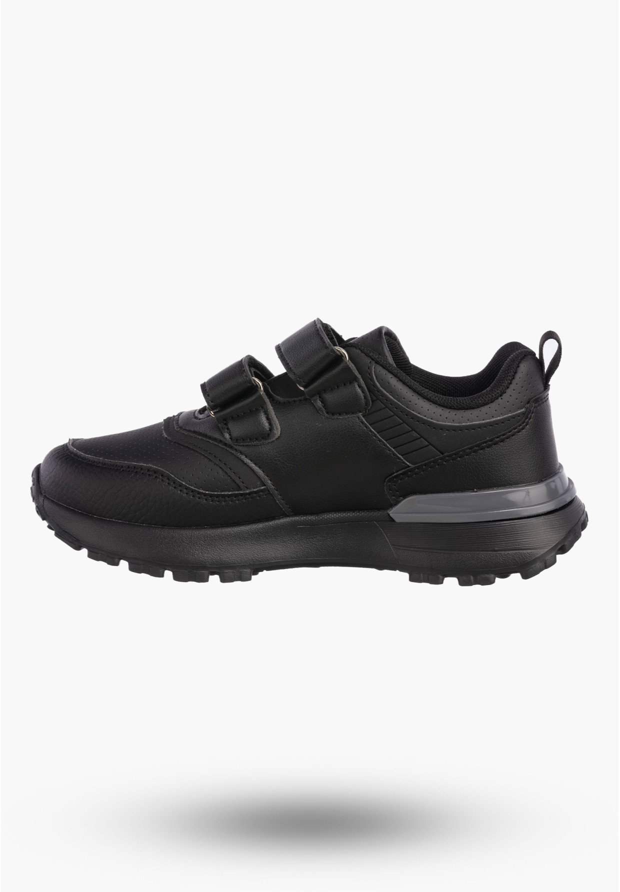 Buty Chłopięce Sneakersy Czarne Na Rzepy Sportowe Eko Skóra A-525