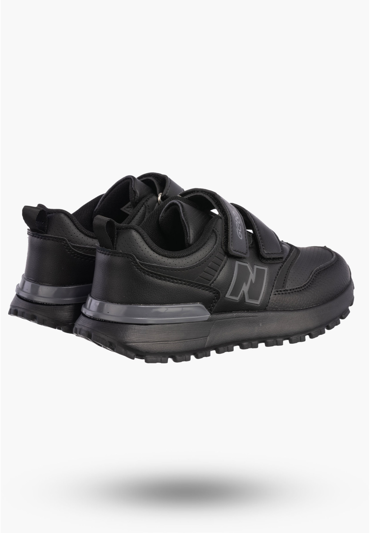 Buty Chłopięce Sneakersy Czarne Na Rzepy Sportowe Eko Skóra A-525