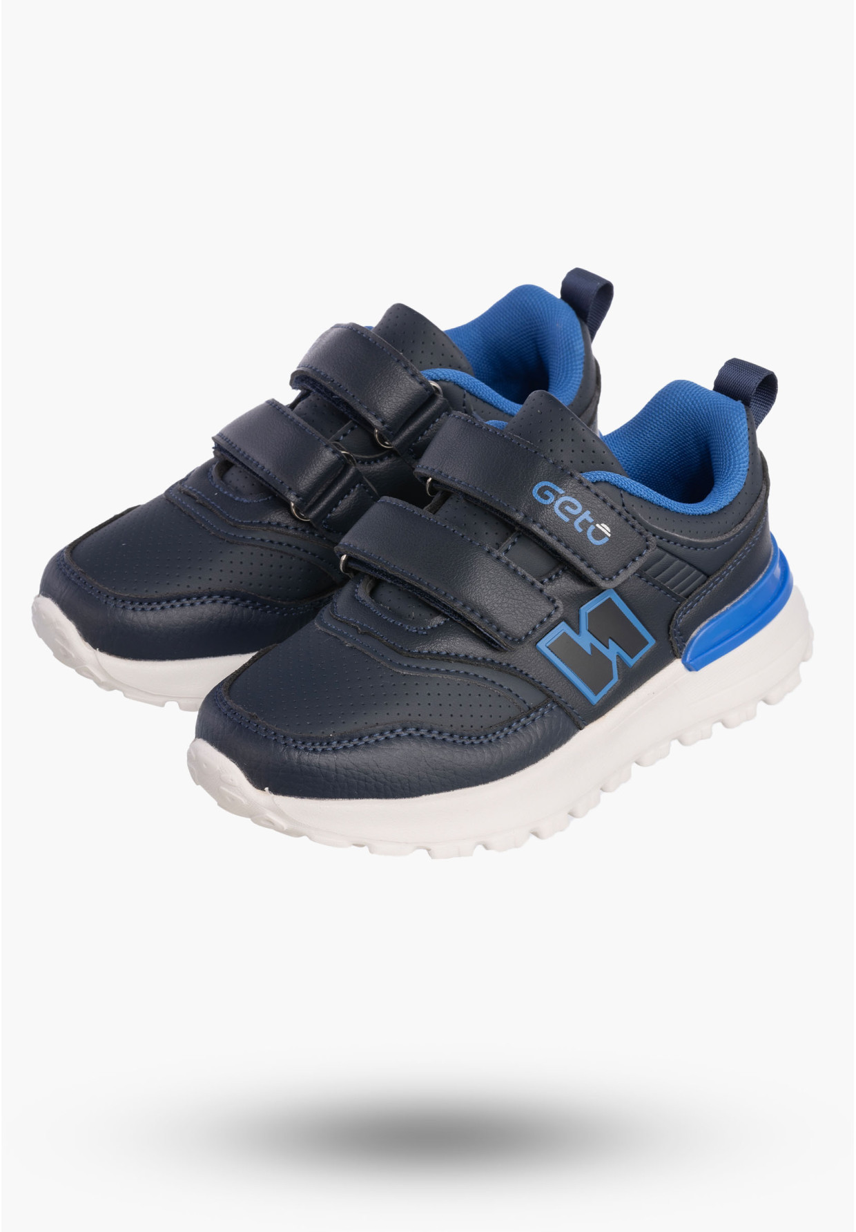Buty Chłopięce Sneakersy Granatowe Na Rzepy Sportowe Eko Skóra A-525