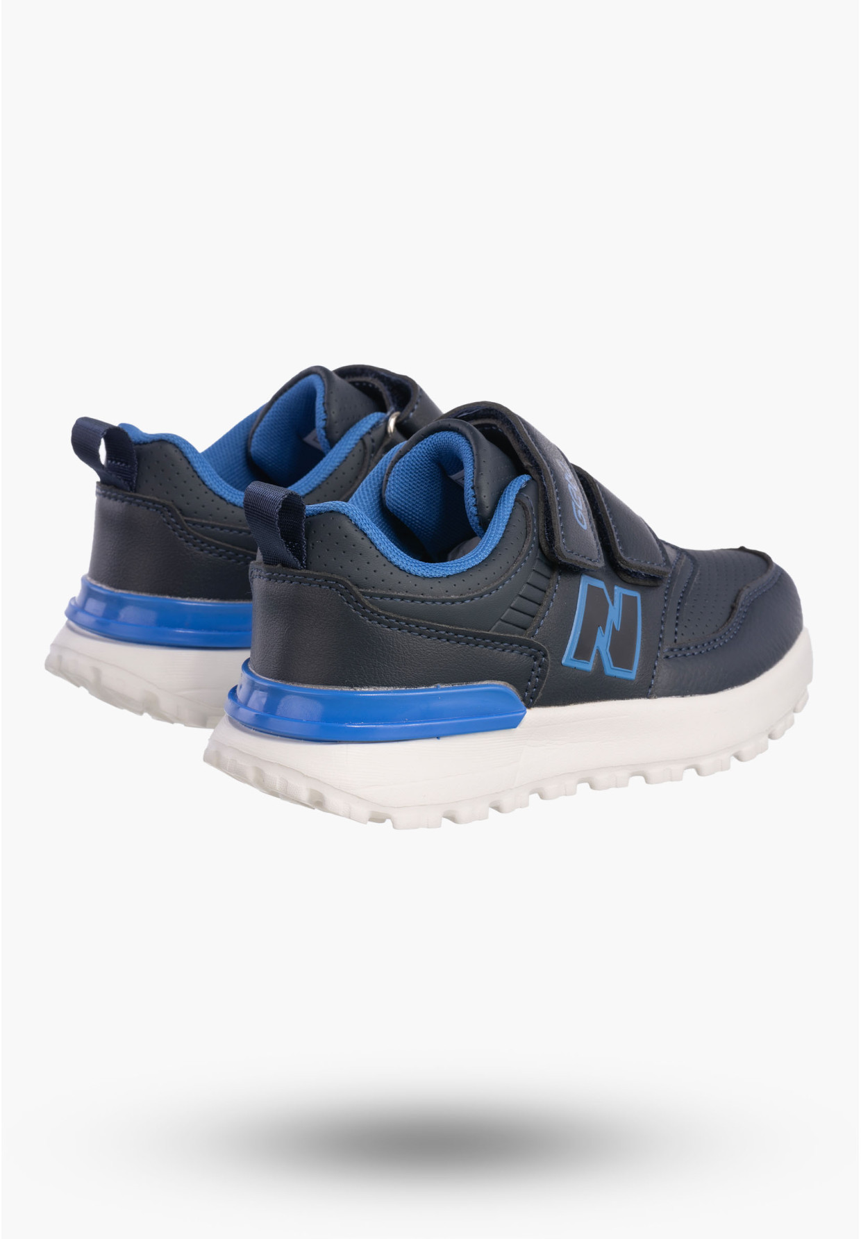 Buty Chłopięce Sneakersy Granatowe Na Rzepy Sportowe Eko Skóra A-525