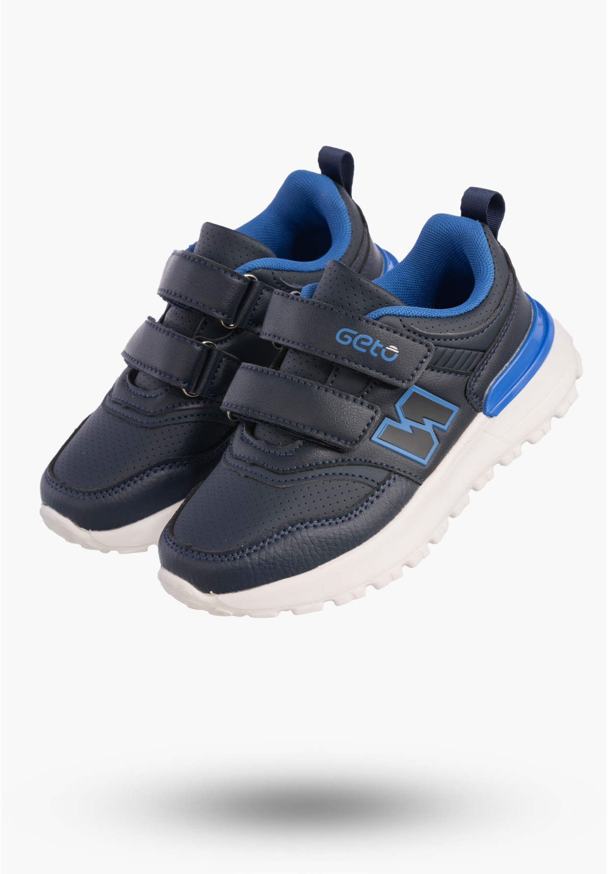 Buty Chłopięce Sneakersy Granatowe Na Rzepy Sportowe Eko Skóra A-525