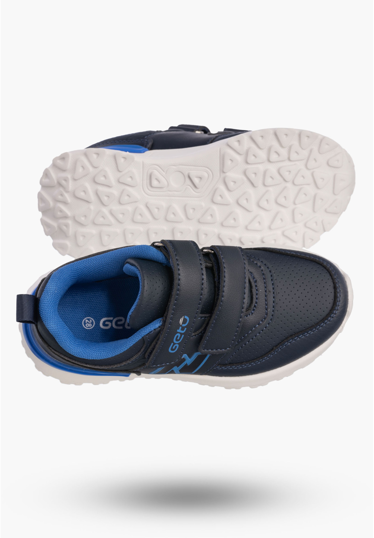 Buty Chłopięce Sneakersy Granatowe Na Rzepy Sportowe Eko Skóra A-525