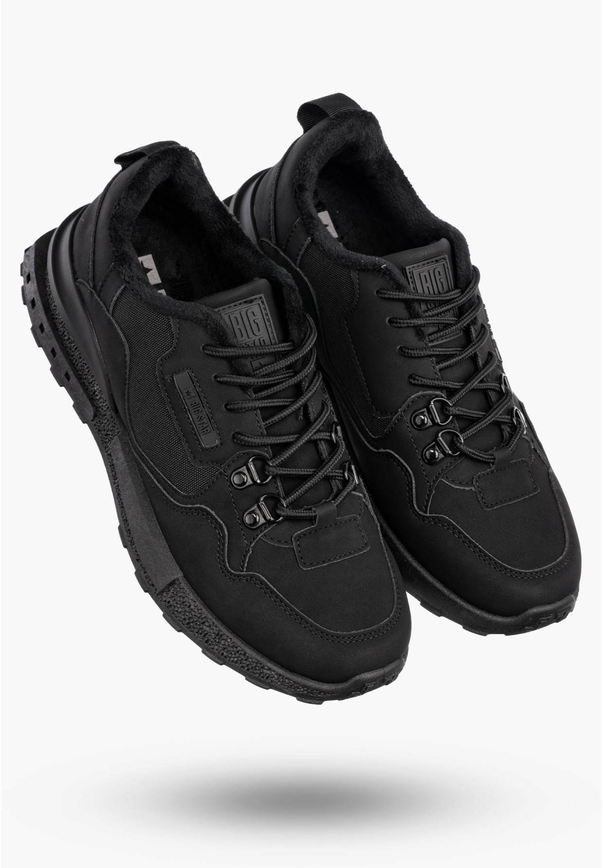 Buty Męskie BIG STAR Sportowe Ocieplane Czarne Sneakersy SS174411