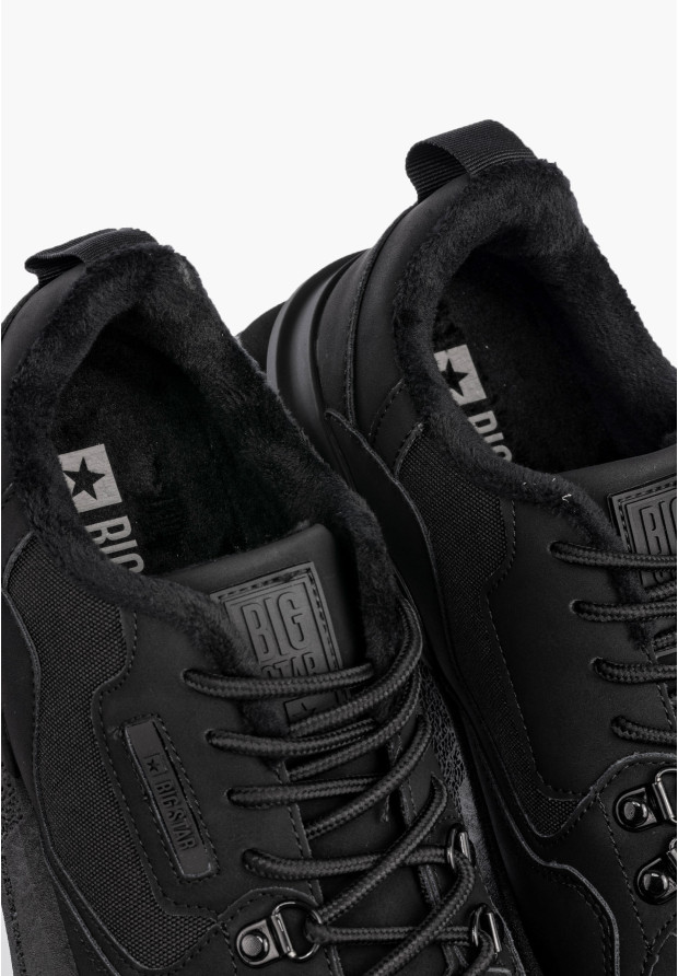 Buty Męskie BIG STAR Sportowe Ocieplane Czarne Sneakersy SS174411